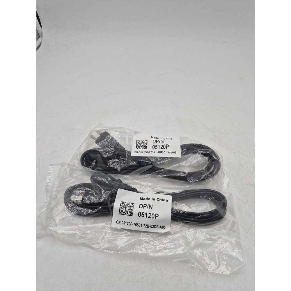 Lot of 2 6ft Power Cords - Genuine DELL DP/N 05120P 3-Prong 10A 125V